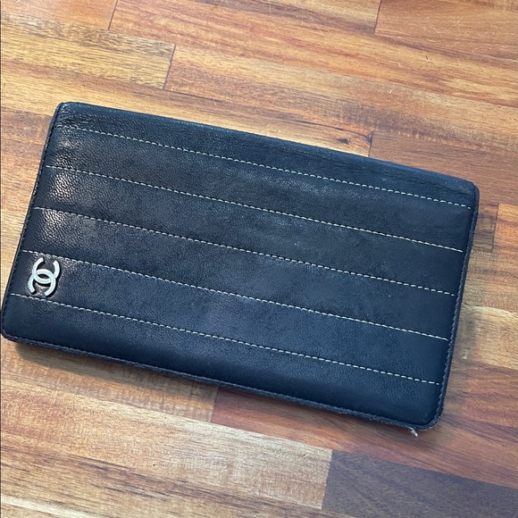 Chanel Auth Quilted Mademoisele Blk Ligne Tall Fold Wallet/Clutch. P - Picture 1 of 16